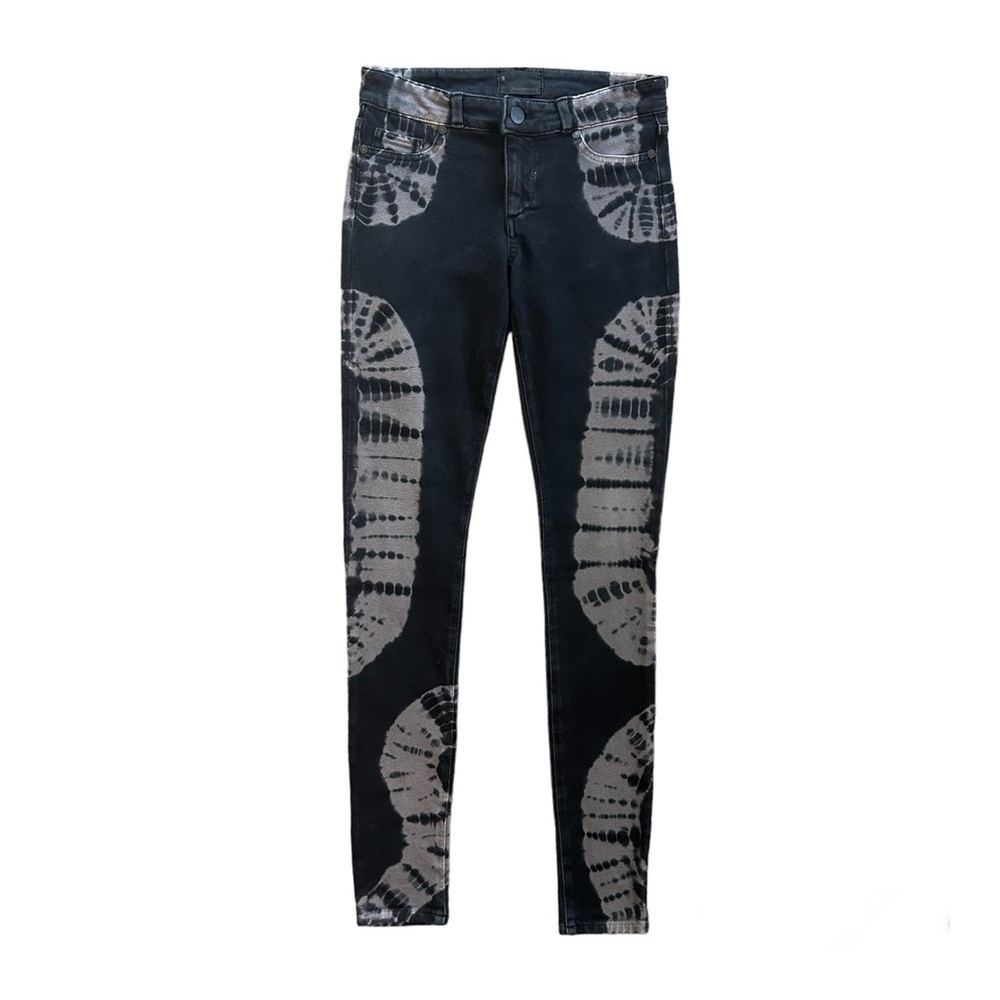 ⭐️Denimocracy black and gray tie dye jeggings size medium